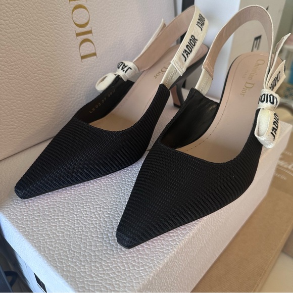 ‼️SOLD‼️Christian Dior J’ADIOR Slingback pump black heels technical fabric black - Picture 3 of 10